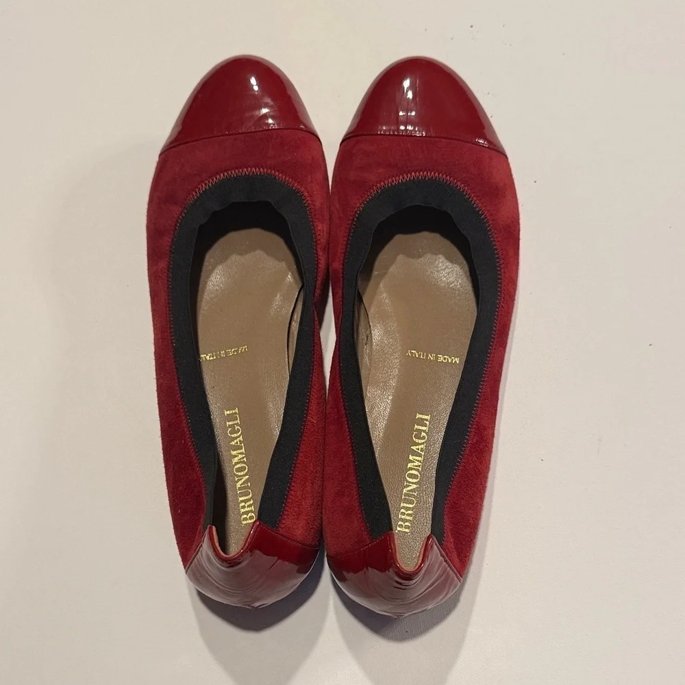Bruno Magli Red and Black Flats